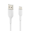 Belkin USB-C/USB-A kaabel 2m punutud, valge CAB002bt2MWH