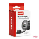 Laadija 2*USB, punane valgustus 12-24V