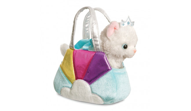 AURORA Fancy Pals Plush Princess Cat in a blue bag, 20 cm