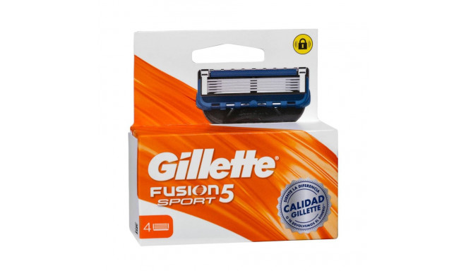 GILLETTE FUSION 5 SPORT CUCHILLAS PACK 4 CABEZALES DE 5 HOJAS 1UN