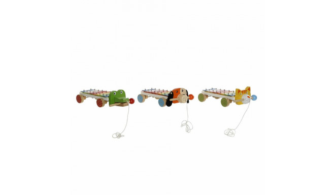 Ksilofons DKD Home Decor 27 x 13,6 x 8,5 cm Metāls Koks (3 Daudzums)