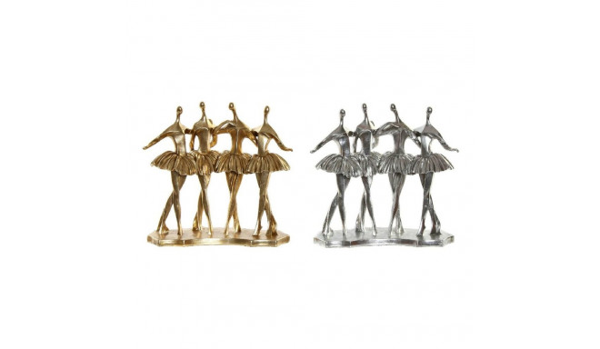 Dekoratiivkuju DKD Home Decor Kuldne Hõbedane Baleriin 33,5 x 14,5 x 32 cm (2 Ühikut)