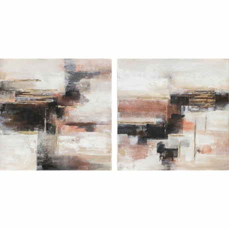 Canvas DKD Home Decor Pinewood Canvas 90 x 2,4 x 90 cm