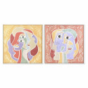 Maal DKD Home Decor 83 x 4 x 83 cm Abstraktne Linna (2 Ühikut)