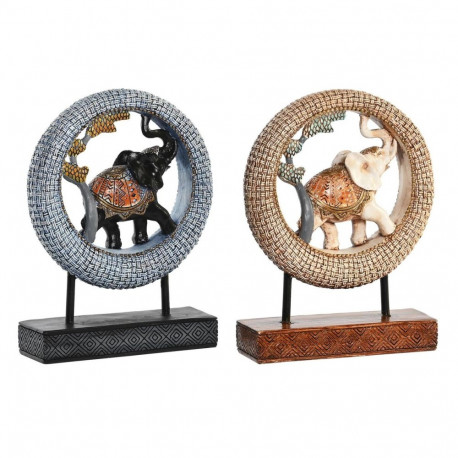 Dekoratiivkuju DKD Home Decor 19,5 x 6,3 x 25,5 cm Elevant Beež Sinine Koloniaalne (2 Ühikut)