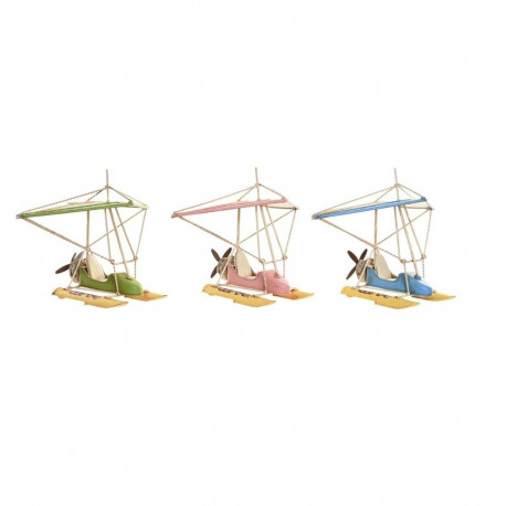 Dekoratiivkuju DKD Home Decor 32,5 x 20,5 x 24 cm Sinine Roosa Roheline Vintage (3 Tükid, osad)
