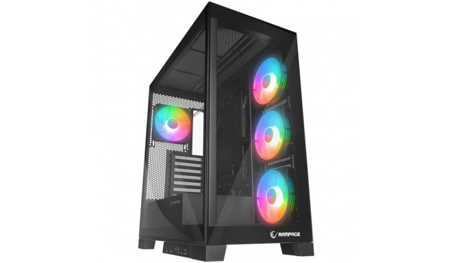 Rampage Hydra V2 PC Case Aquarium 4x Fan ARGB Black