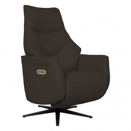 Recline armchair DAYANA with electric mechanism, brown leather