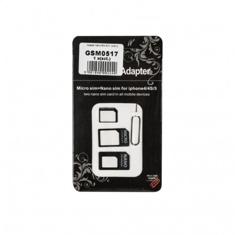 Adapter Nano SIM 3W1 czarny