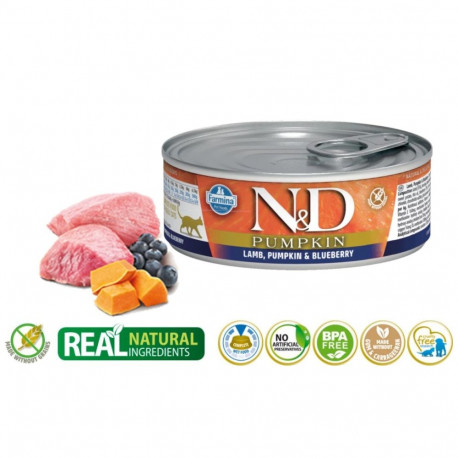 Cat Food - Farmina N&D Lamb & Pumpkin 70g Farmina N&D Cat Lamb & Pumpkin & Blueberry 70g