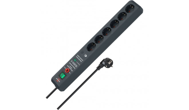 Brennenstuhl Secure-Tec 6-fach pistikupesa antratsiit 3m