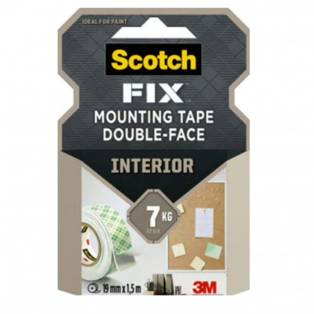 Scotch Fix kahepoolne siseruumide kinnitusteip 19mmx1.5m, valge