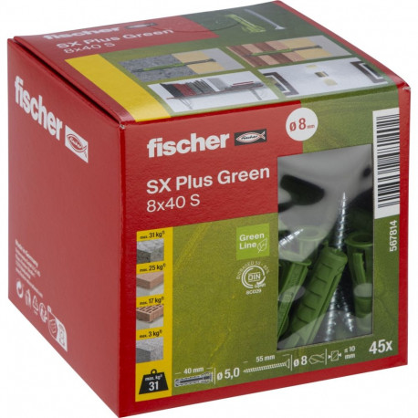 Fischer tüübel SX Plus 8x40 S, roheline