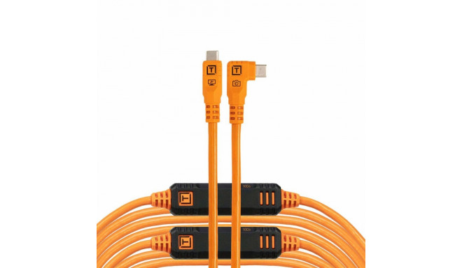 Tether Tools kaabel TetherPro USB-C Optima 10G parema nurga pistikuga 9.4m, oranž