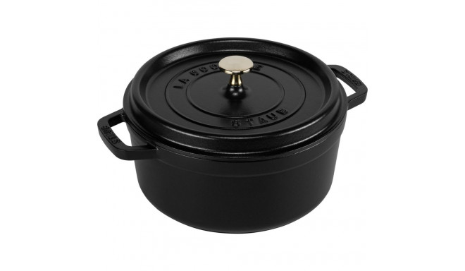 Staub La Cocotte 20cm round, black, Cast Iron