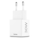 Hama laadija mini 30W PD/QC 1x USB-C, 1x USB-A valge