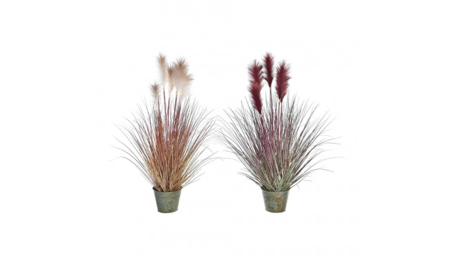 Dekoratiivne Taim DKD Home Decor Oranž Polüetüleen Burgundiapunane Messing 20 x 20 x 90 cm (2 Ühikut