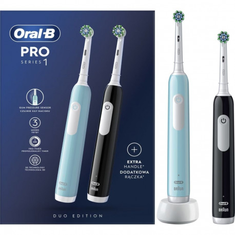 Oral-B Pro Series 1 Cross Action hambaharjade komplekt 2-pack must + sinine must/sinine