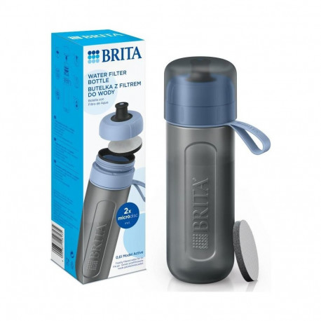 Brita Active Filter Bottle pastellsinine + 2 MicroDisc filtrit 600ml