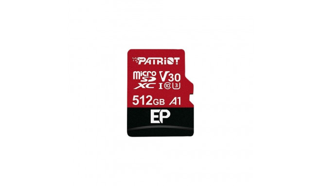 Patriot EP Series MicroSDXC 512 GB Class 10 UHS-I/U3 A1 V30 Card (PEF512GEP31MCX)