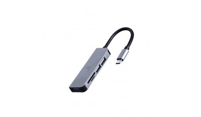Gembird I/O HUB USB-C 3PORT+CR/UHB-CM-CRU3P1U2P2-01