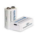Battery - Everactive 6f22/9v Li-ion 550mah USB-C