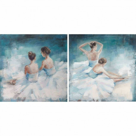 Maal DKD Home Decor 100 x 3,5 x 100 cm Baleriin Romantiline (2 Ühikut)