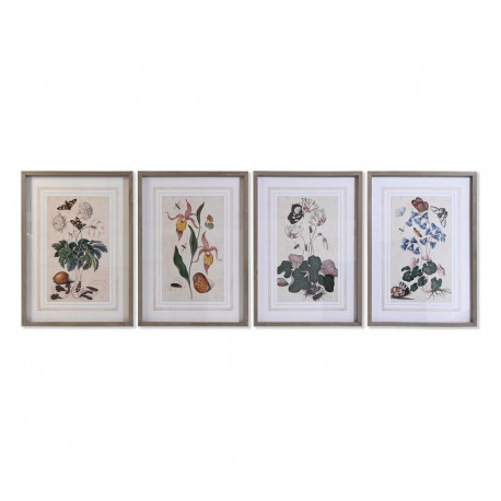 Maal DKD Home Decor Kuusk Kristall 50 x 65 x 2,5 cm 50 x 2,5 x 65 cm 50 x 2,5 x 70 cm Kwiaty (4 Tüki