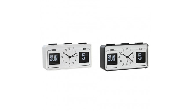 Alarm Clock DKD Home Decor 17 x 5 x 9 cm Black White PVC (2 Units)