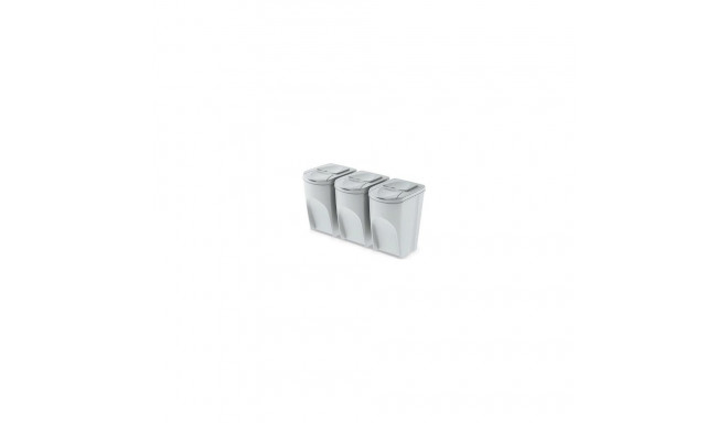 Prosperplast waste bin for sorting 3 x 35L light gray (IKWB35S3-427C)