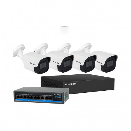 78-673# Zestaw monitoringu poe blow 4x4mp bl-ki4b4/poe 4x kamery tubowe 4mp