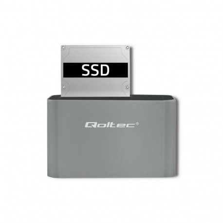 Docking Station - Qoltec 5315 SATA USB 3.0 for 2.5"/3.5" Drives Silver