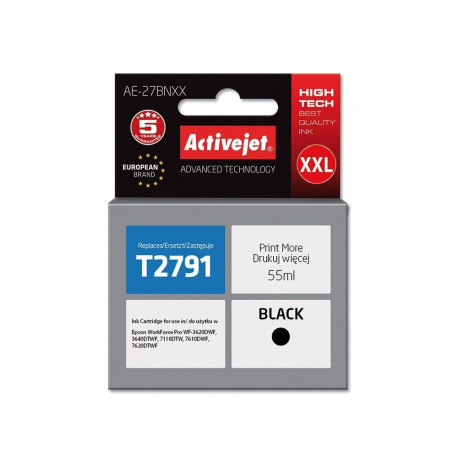 Inkjet Printer Cartridge - Activejet AE-27BNXX, Black