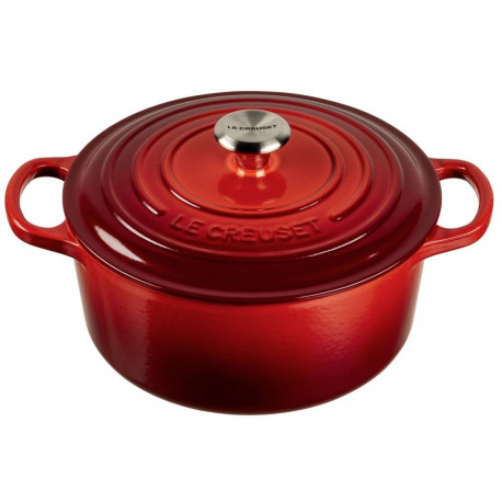 Le Creuset praadimisvorm Signature 21177220602430 22cm ümmargune, kirsipunane