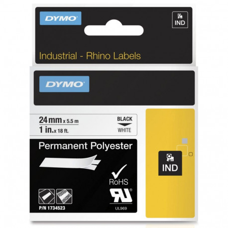 Dymo märgistusteip Rhino (1734523), must-valge