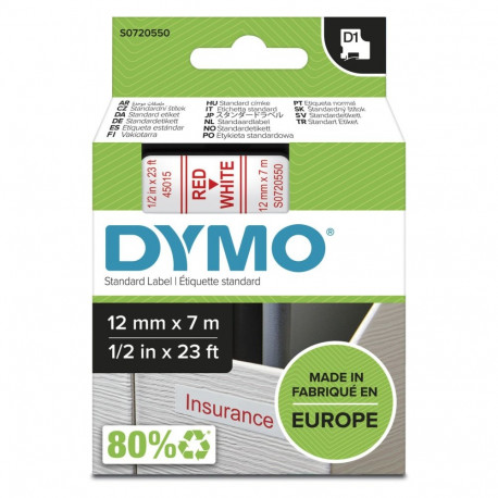 Dymo Schriftband 45015 White Red (S0720550)