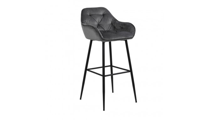 Baaritool BROOKE 55x52xH103,5cm, tumehall samet/must