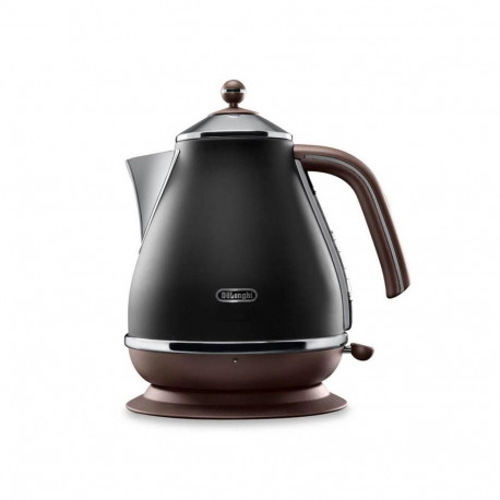 DeLonghi Icona Vintage KBOV2001BK Standard kettle, Stainless steel, Black, 2000 W, 1.7 L, 360 rotati