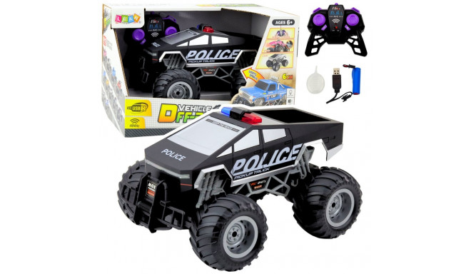 Auto Terenowe Policyjne Off-Road RC Zdalnie Sterowane Czarne 1:16