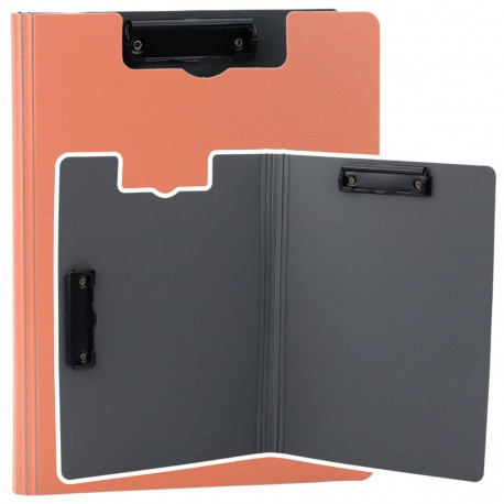 plastikust roosa A4 kaanega kirjutusalus kahe klambriga