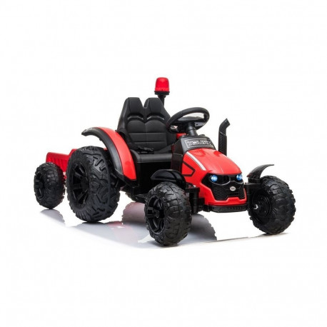 Akutraktor järelkäruga HZB-200 LED-tuled MP3, punane