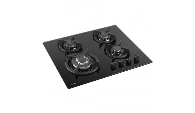 Built-in Gas Hob - Amica PG6411SR 4 Zones with 3000W Wok Burner Black
