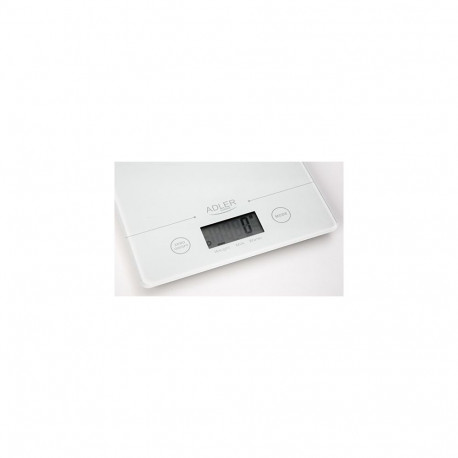 Kitchen Scale - Adler AD 3138 Electronic Square with LCD Display, 5 kg Capacity, White