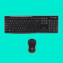 Keyboard and Mouse Set - Logitech 920-004508 Wireless QWERTY Spill Resistant Black, Silver