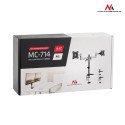 Dual Monitor Stand - Maclean MC-714 13-27" Aluminum Black
