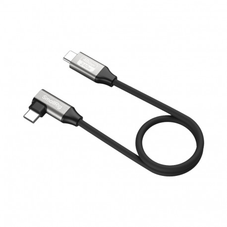 SmallRig 5075 USB-C Data Cable (Straight to Angled, 35cm (40Gbps + 240W + 8K)