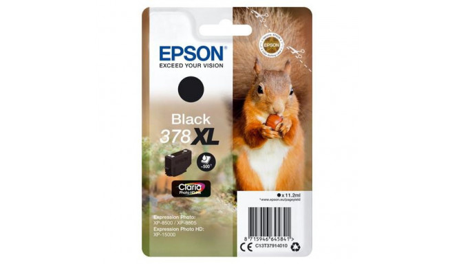 Epson Squirrel Singlepack Black 378XL Claria Photo HD Ink