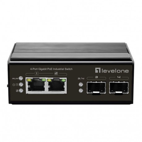 LevelOne Switch  2x GE IGP-0432      2xGSFP      60W  2xPoE+