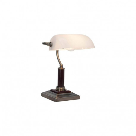 Brilliant Bankir table lamp E27 LED Brass, White
