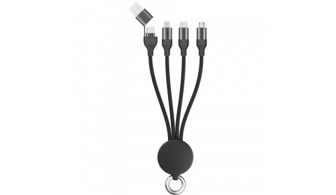 2GO 797363 USB cable USB A/USB C USB C/micro-USB B/Lightning Black